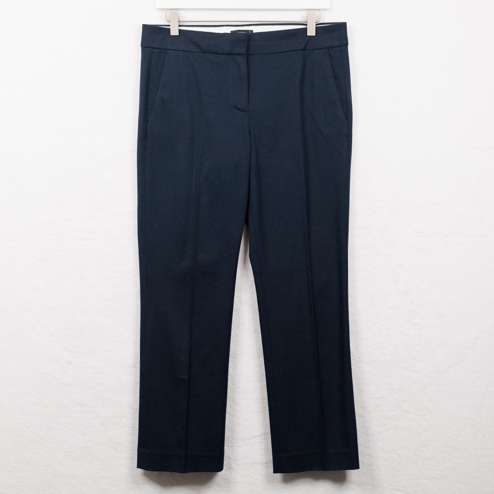 J CREW Campbell Cotton Blend Straight Leg Dress Pants Navy Blue Sz 6 - Picture 2 of 9